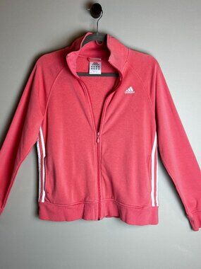 Adidas Activewear Sz M 3-Stripe Classic Retro Track Training Jacket Coral Pink